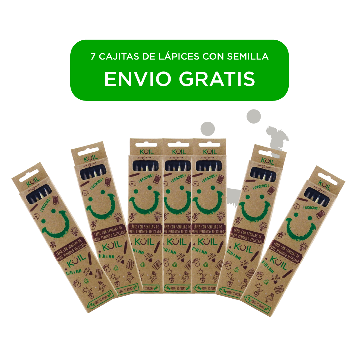 7 Cajitas Lápices con Semilla - ENVÍO GRATIS