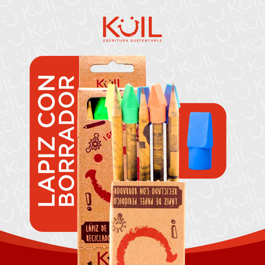 3. Cajita de 10 lápices ecológicos con BORRADOR