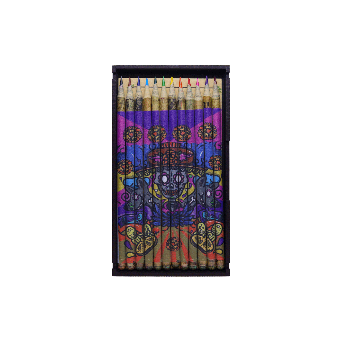 Colección de 12 colores ecológicos, acuarelables, edición Día de muertos
