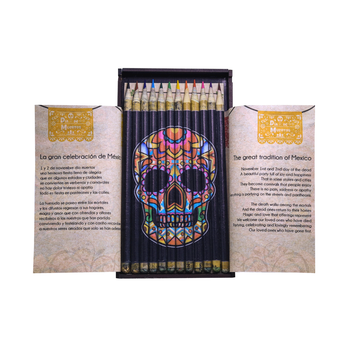 Colección de 12 colores ecológicos, acuarelables, edición Calaveras