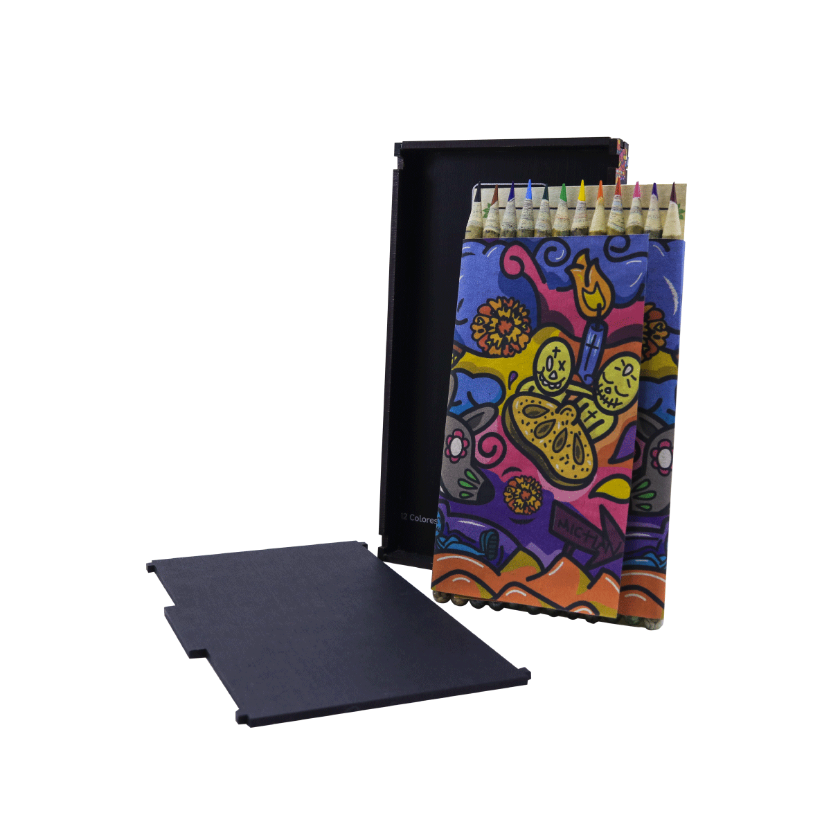 Colección de 12 colores ecológicos, acuarelables, edición Calaveras
