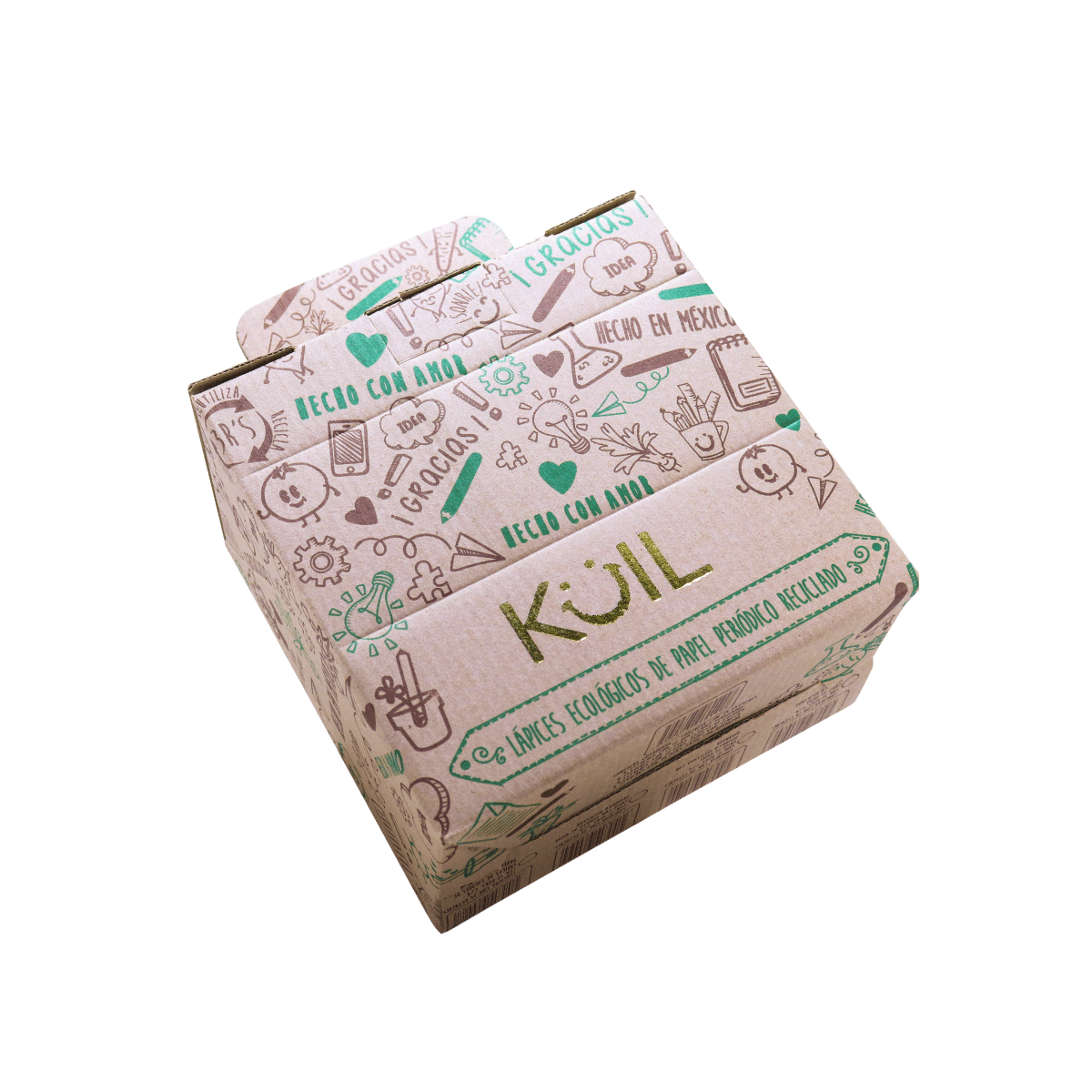 8. Caja Lonchera de 24 cajitas de lápices ecológicos PERGAMINO