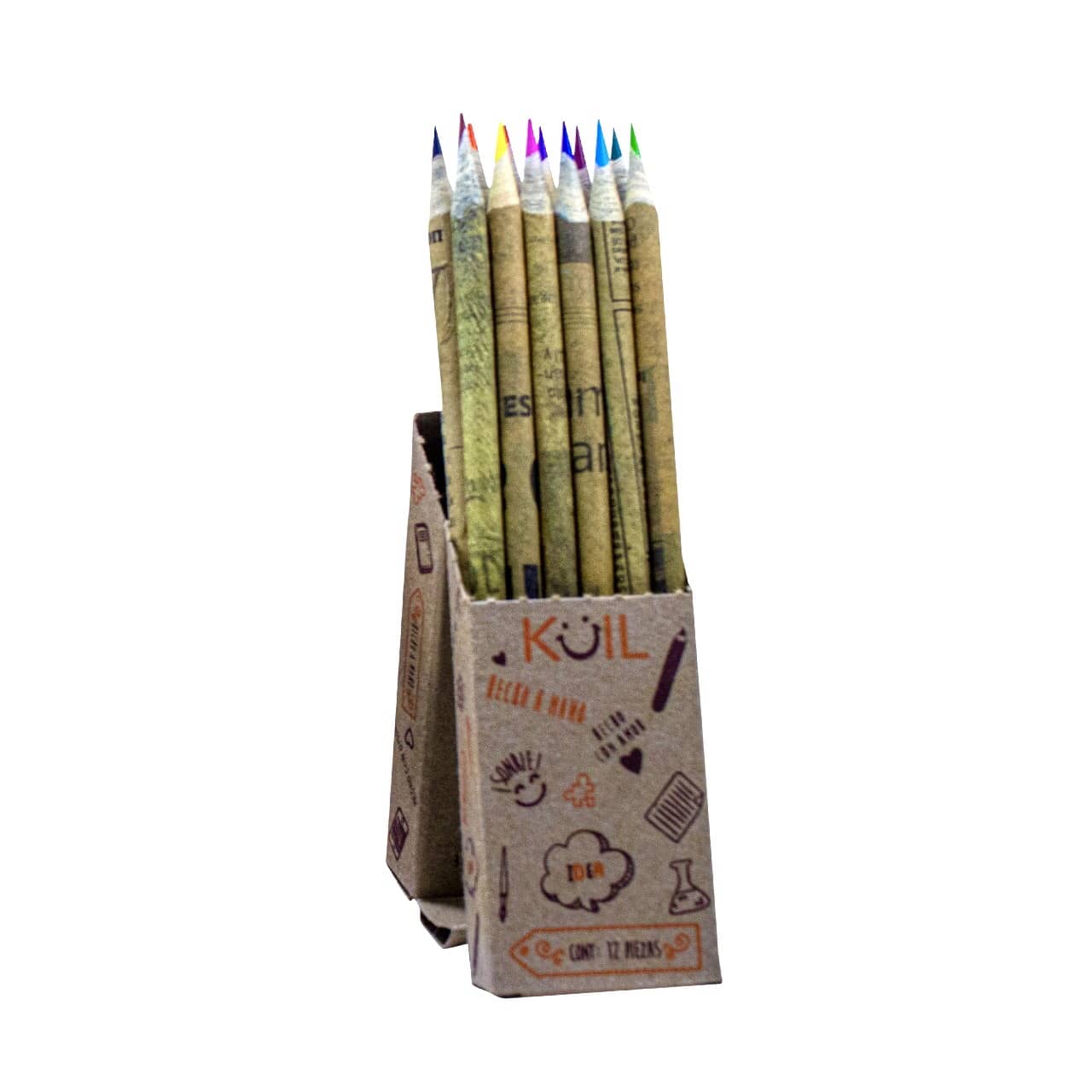 2. Cajita de 12 COLORES de periódico reciclado