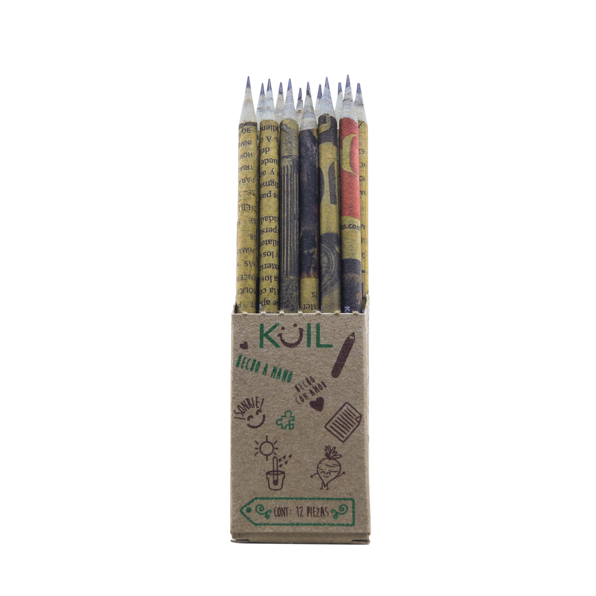 1. Cajita de 12 lápices ecológicos con SEMILLA