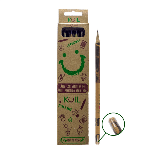 5. Caja Lonchera de 24 cajitas de lápices ecológicos con SEMILLA