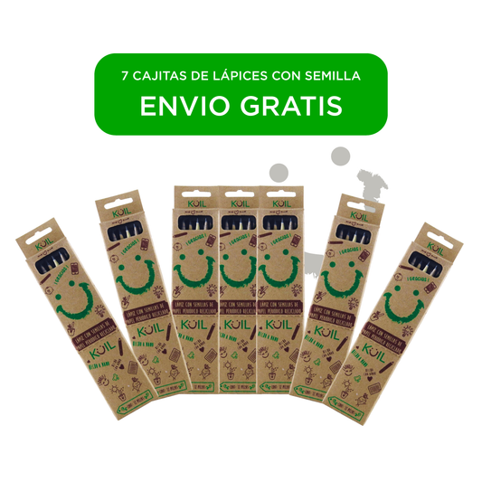 7 Cajitas Lápices con Semilla - ENVÍO GRATIS