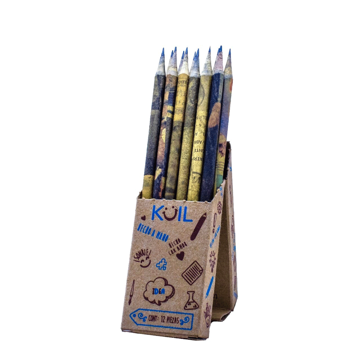8. Caja Lonchera de 24 cajitas de lápices ecológicos PERGAMINO