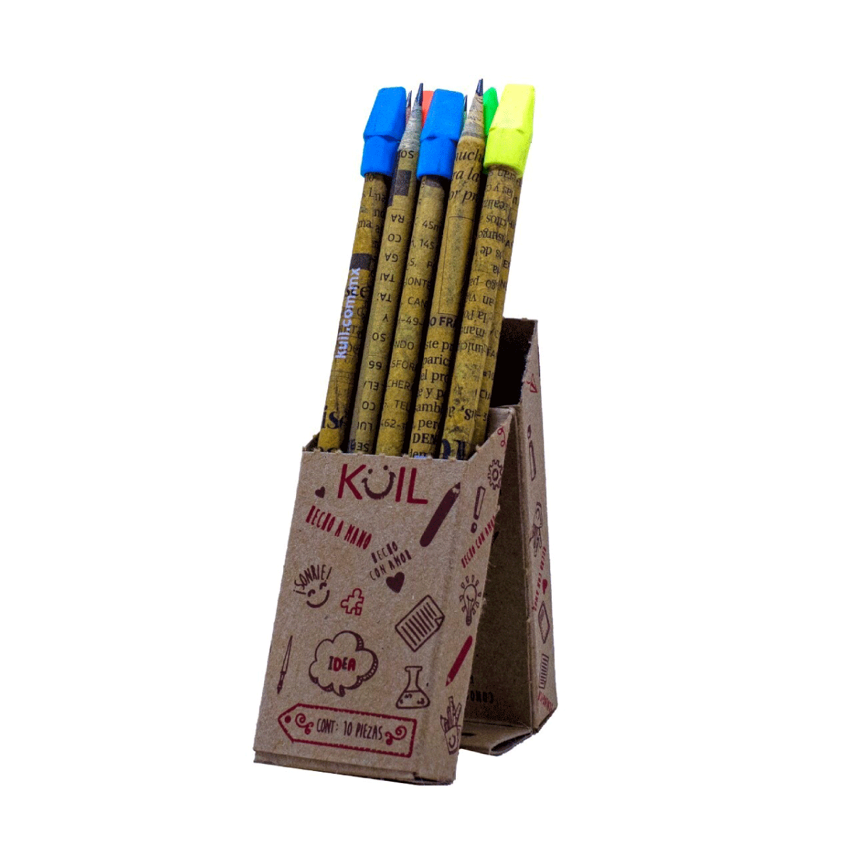 3. Cajita de 10 lápices ecológicos con BORRADOR